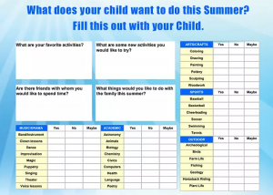 PDF to help with summer planning