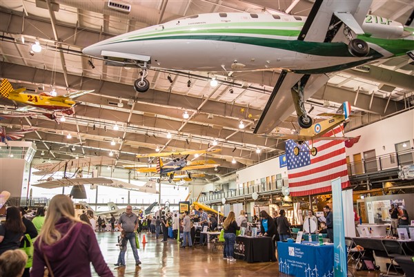 Frontiers of Flight Museum airplanes suspended above your head