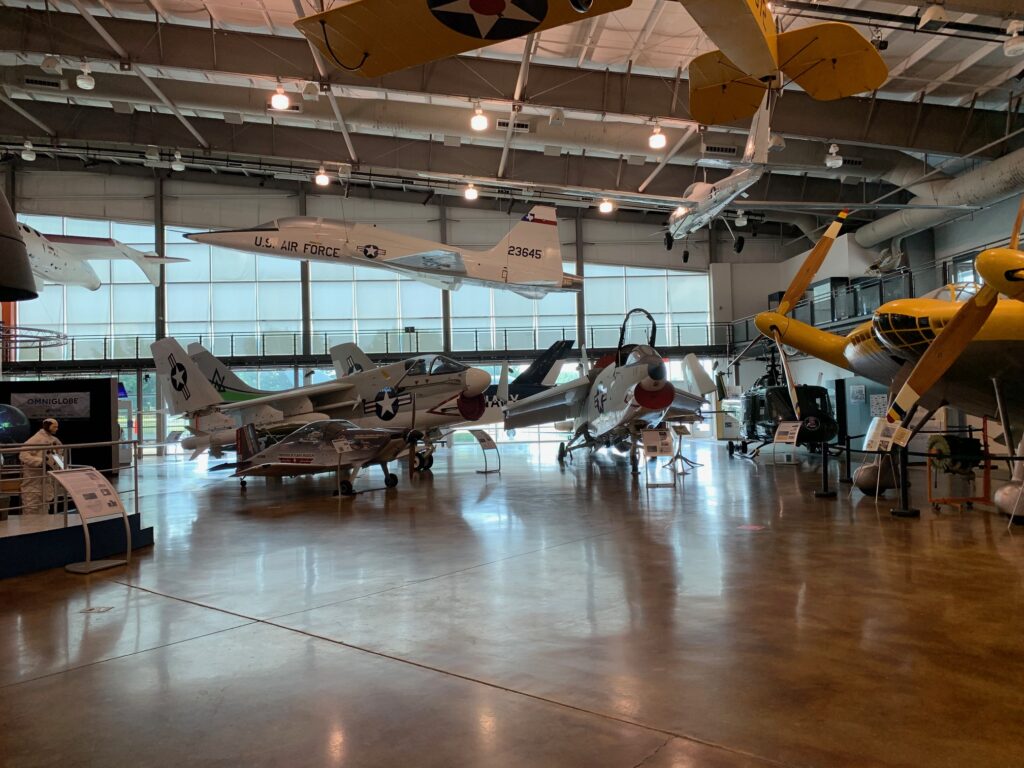  many types of aircraft shown at the museum 