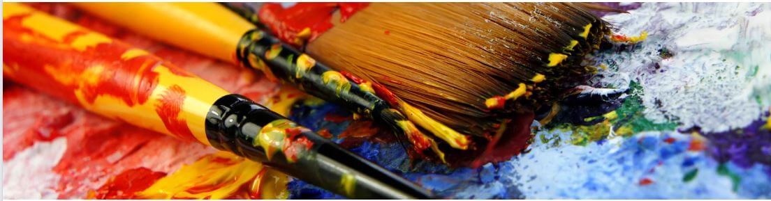 DFW's top 10 Art Summer Camps for kids Paintbrushes smeared with paint. 