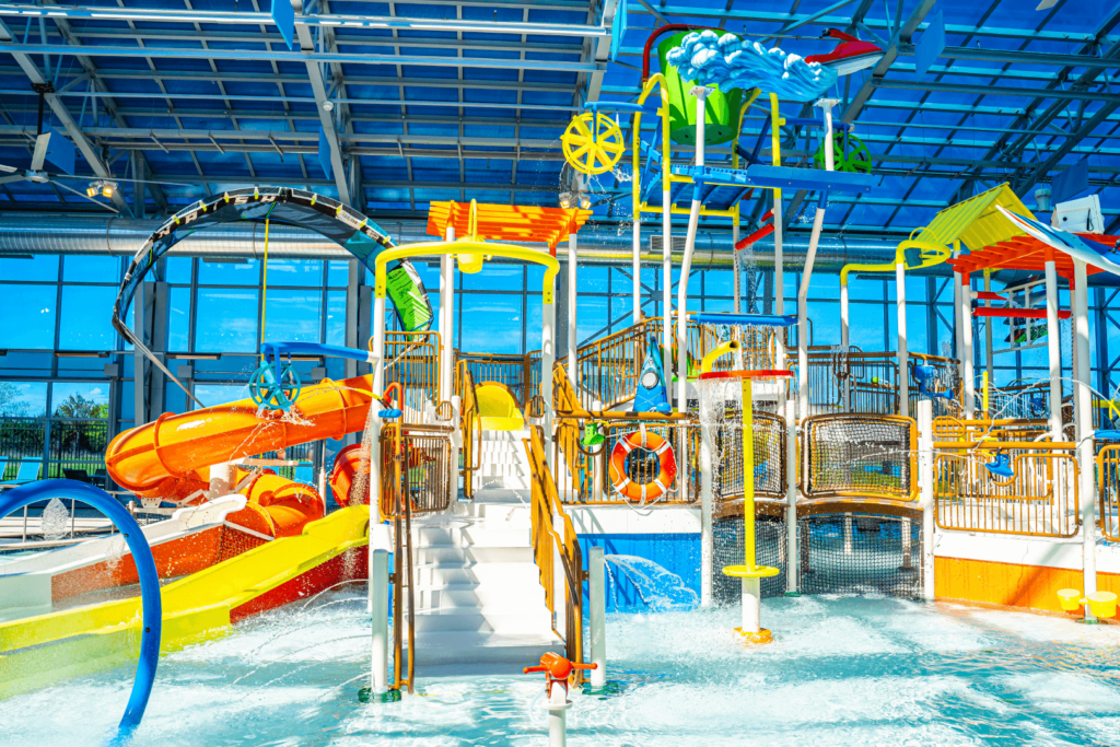 Splash pad at the The Cove at The Lakefront® in Little Elm, Texas.