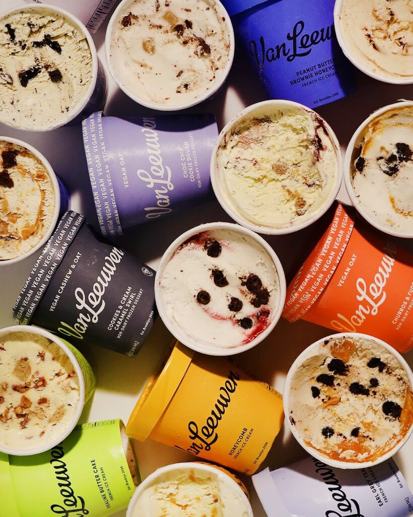  A selection of ice cream cups with multiple flavors, representing the best ice cream shops in Fort Worth.