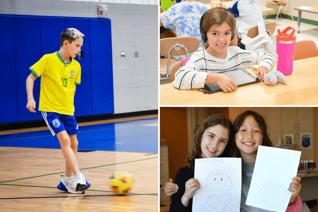 Children participating in STEM, arts, and sports activities during Summer@Levine North Dallas summer camp